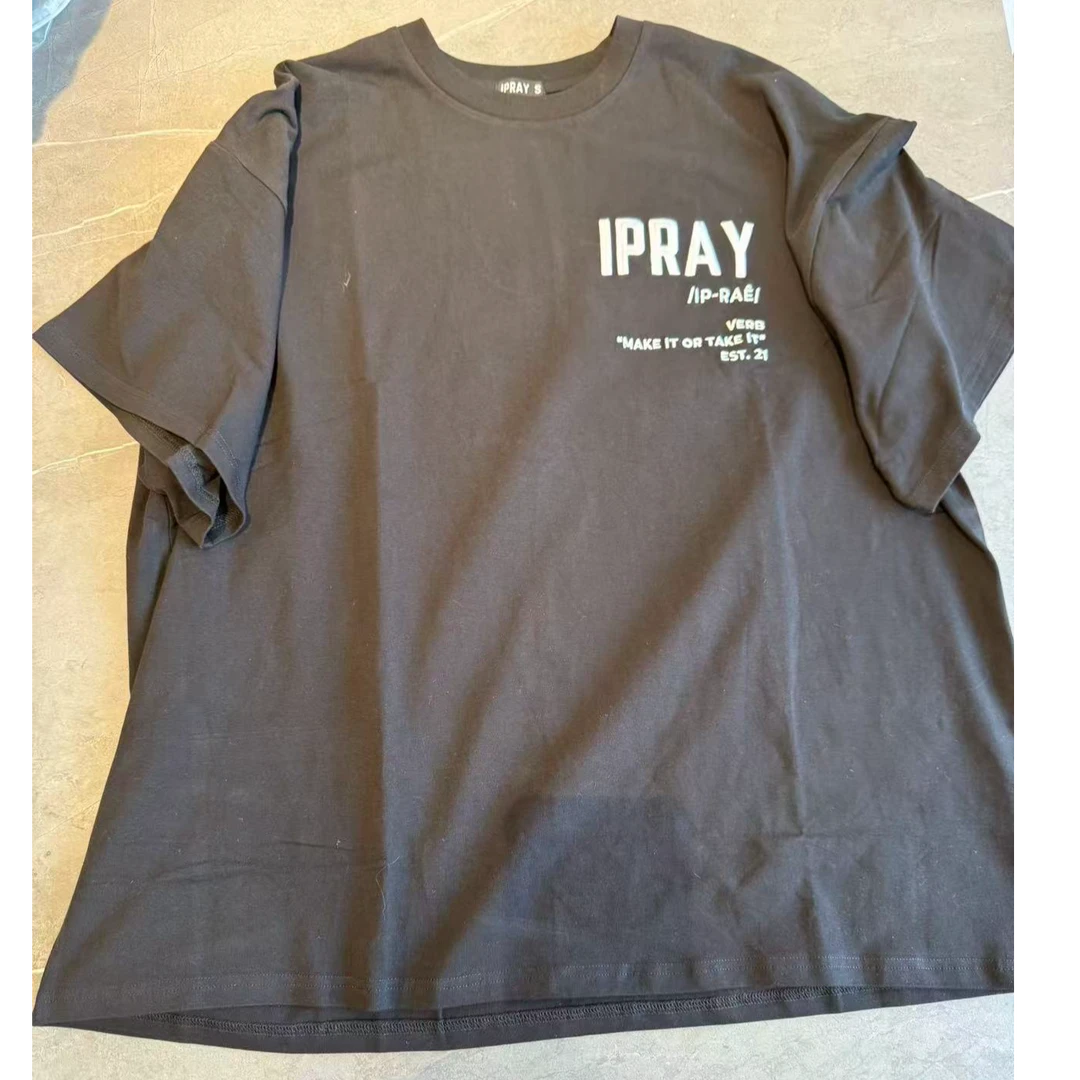 运动经典夏季小狗印花宽松T恤短袖灰色常规水洗  430