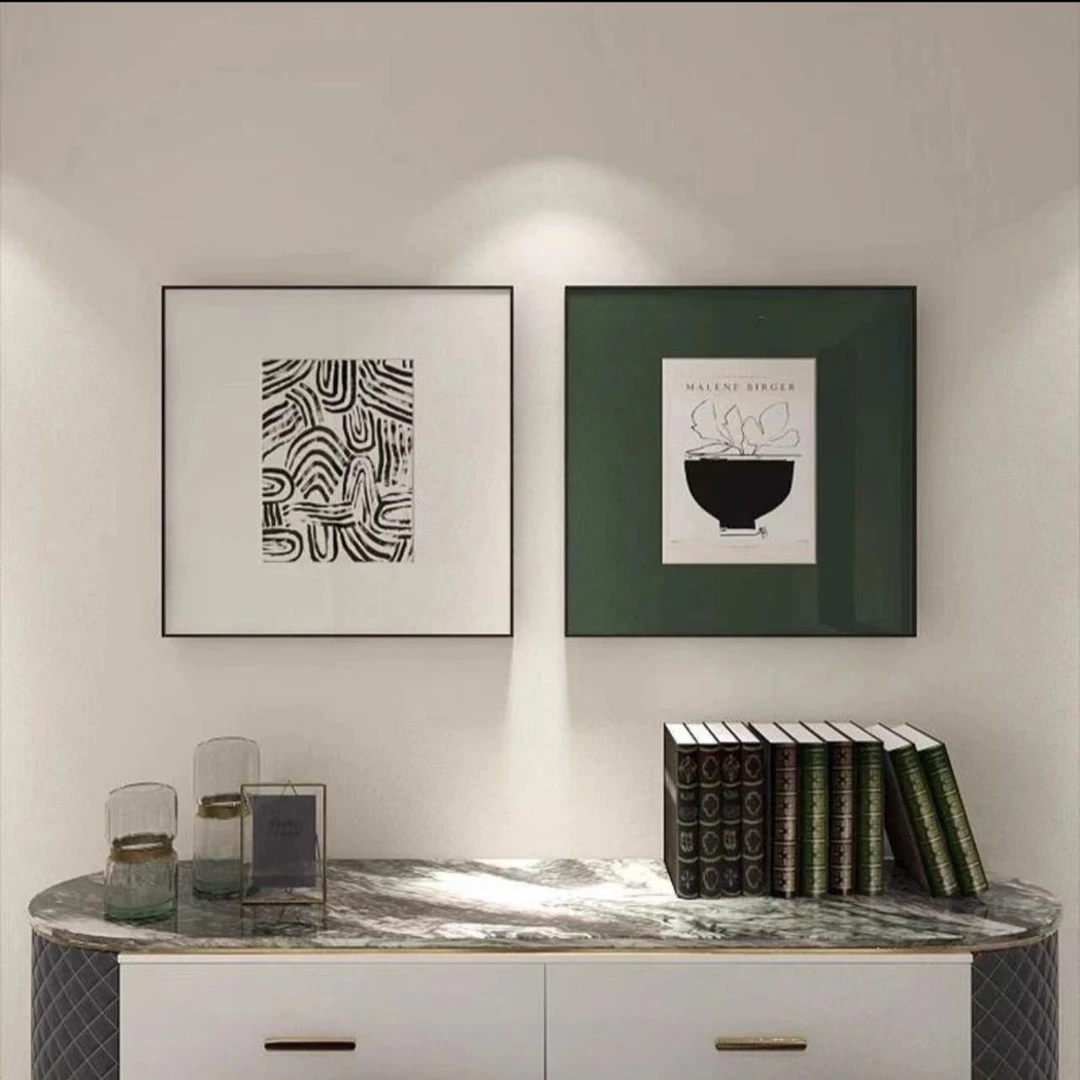 餐厅装饰画轻奢感饭厅抽象艺术极简壁画客厅卧室床头两联5050*2