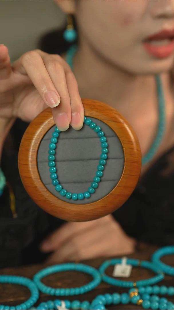 未镶嵌绿松石手串蓝调