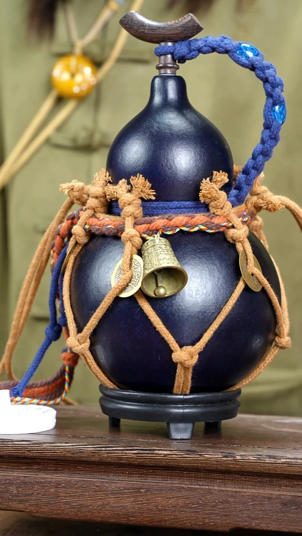 WD048复古网兜款天然酒葫芦（一物一拍）