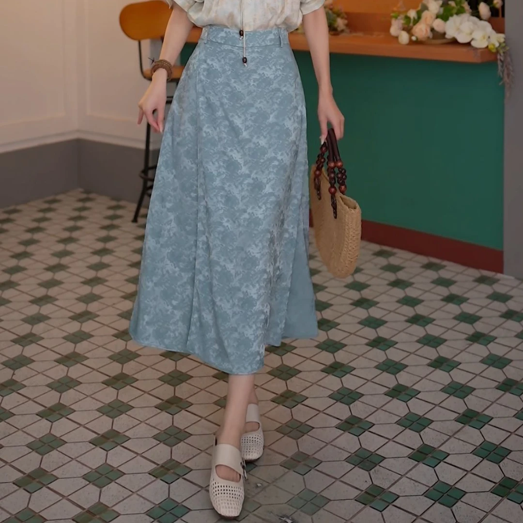 丁佳欣【清梦】时尚气质显瘦高腰百搭裙裤DS1113355