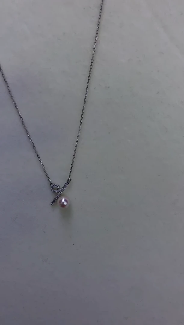 银S925镶嵌DA海水珍珠 akoya套链 GD087