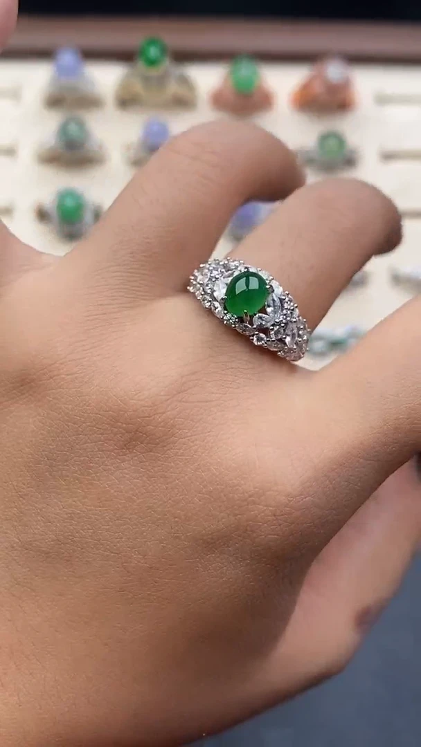 银S925镶嵌定制翡翠75474574