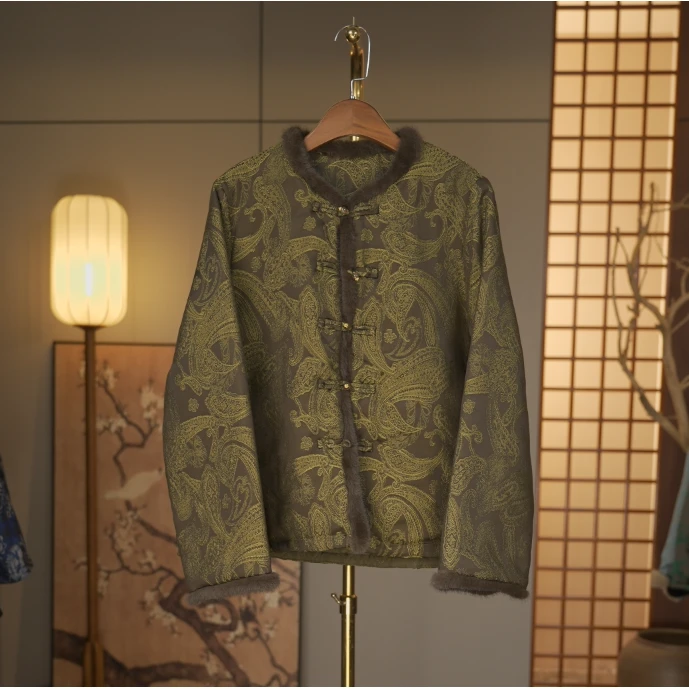 【云想珊墨-夜雨垂檐】中式冬季外套5058