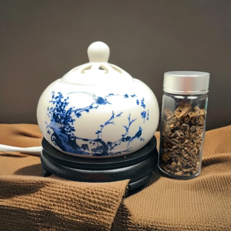 定时调温电子沉香香薰檀香炉摆件家用室内插电陶瓷香薰炉