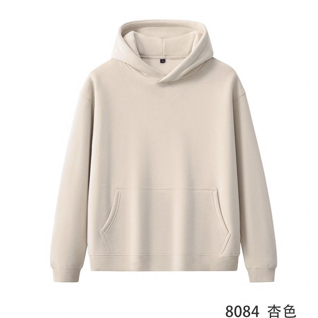 【380克加绒】男女同款秋冬百搭休闲宽松净版加厚连帽套头卫衣8084