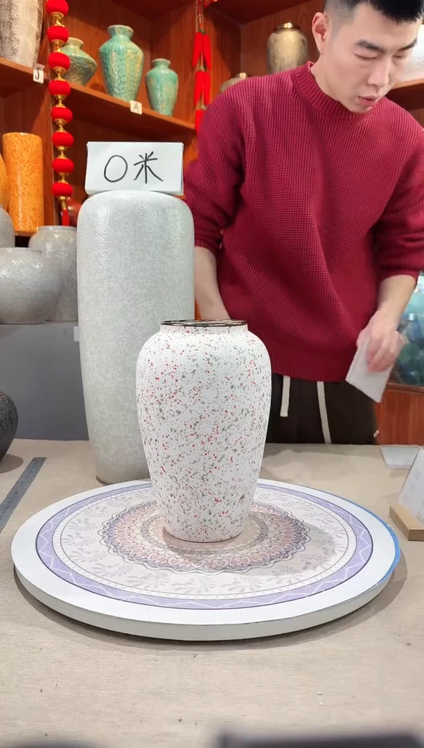【闪购商品】瓶陶瓷花瓶 无花 微瑕 樱花粉中号