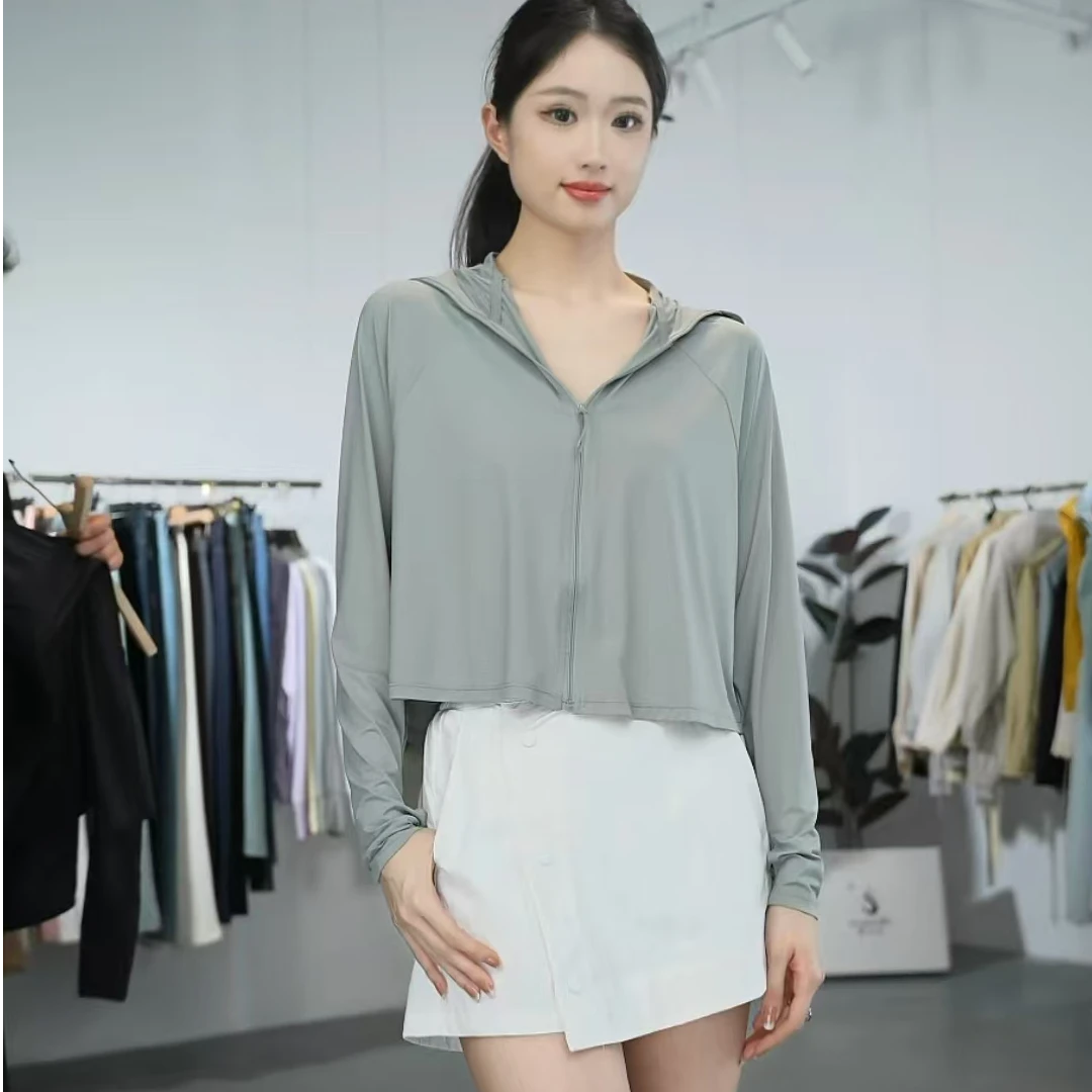 短款帽檐不可拆时尚简约连帽防晒6227