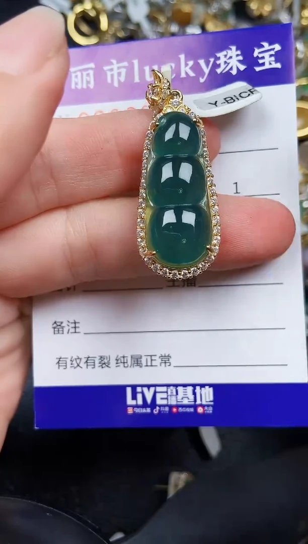 翡翠银S925镶嵌颈饰2339