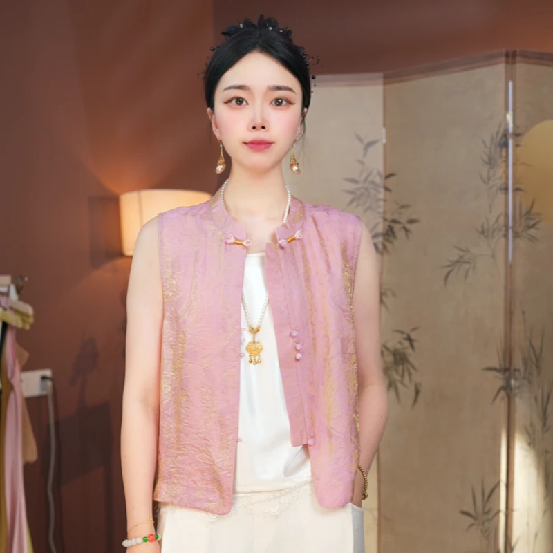 【清绮】夏季新款新中式国风文艺气质返潮复古国潮文化女士马夹