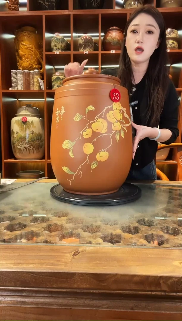 罐云南建水紫陶30升水缸@33