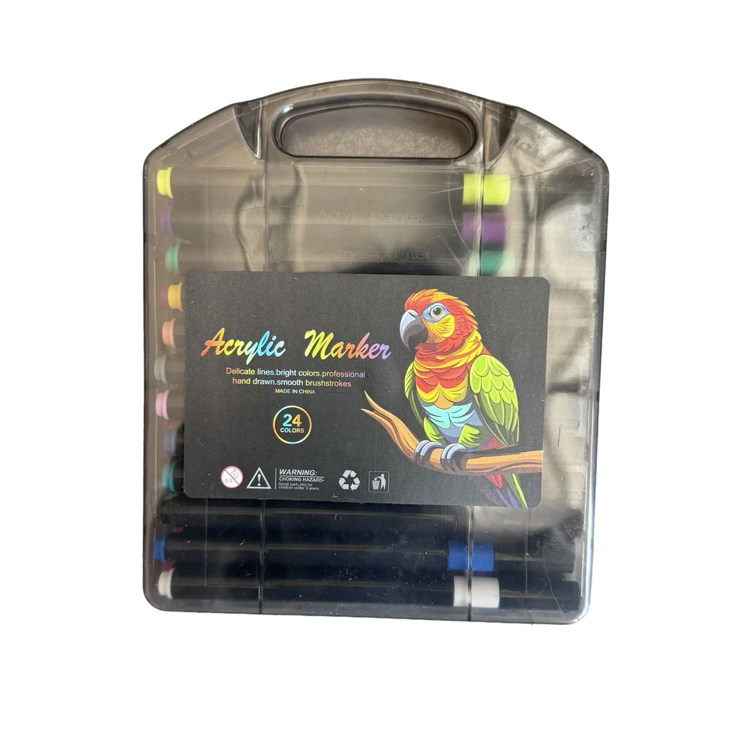 【鑫】新疆包邮8802软头丙烯马克笔专用可水洗绘画水彩笔24色