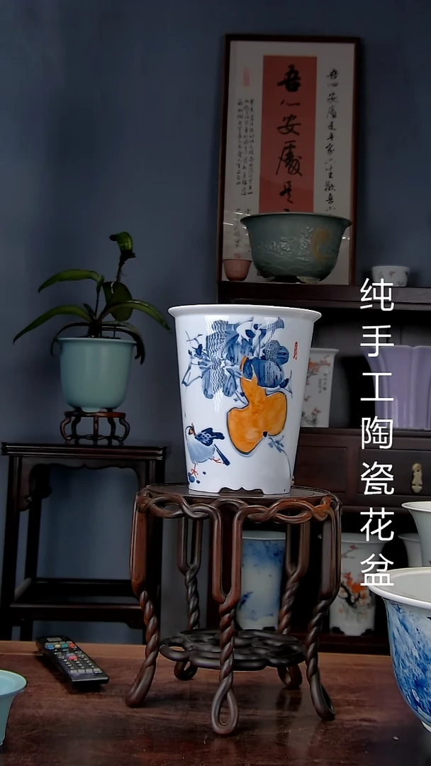 景德镇手工陶瓷花盆