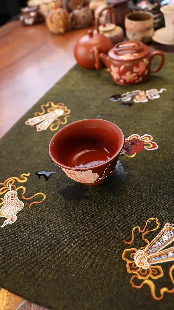 茶壶紫砂大红袍花神杯