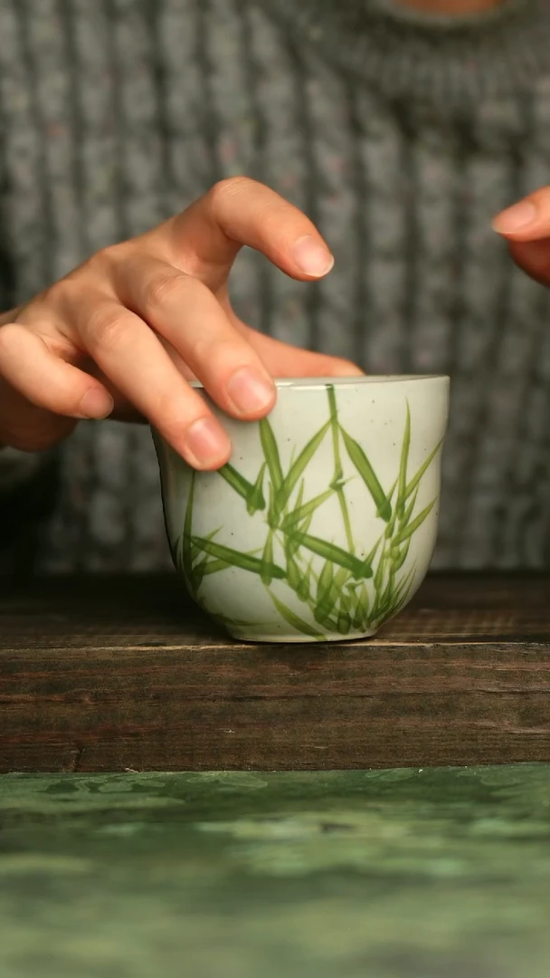 陶瓷青诗集手工手绘瓷器