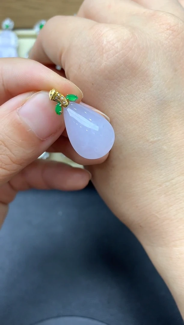 翡翠18K金镶嵌颈饰196-中国好珍宝