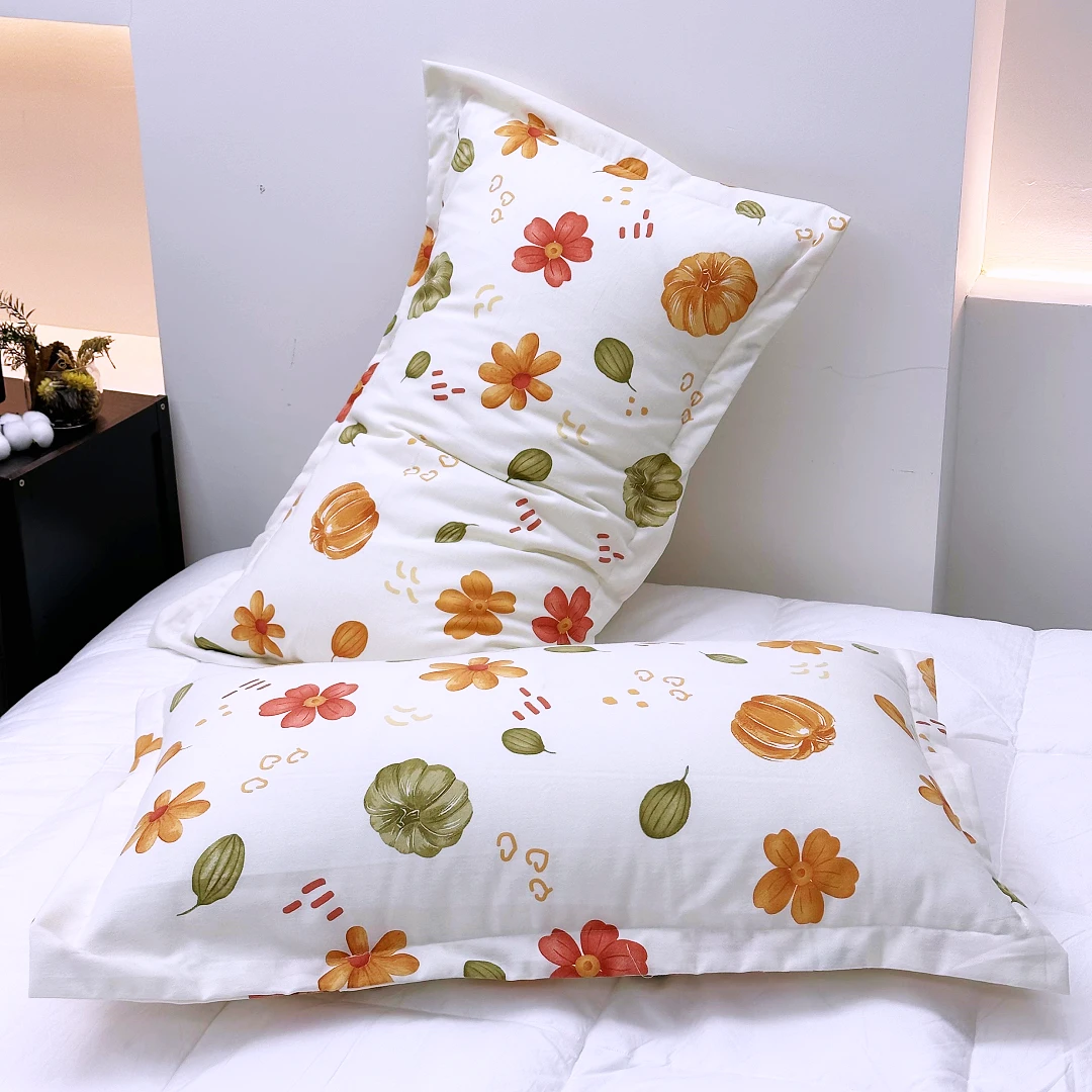 专享【京かわ会社】一对装磨毛枕套加厚枕头套 花伴侣