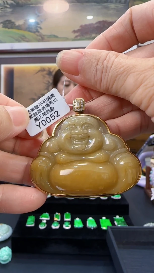 颈饰18K金镶嵌翡翠Y0052佛公