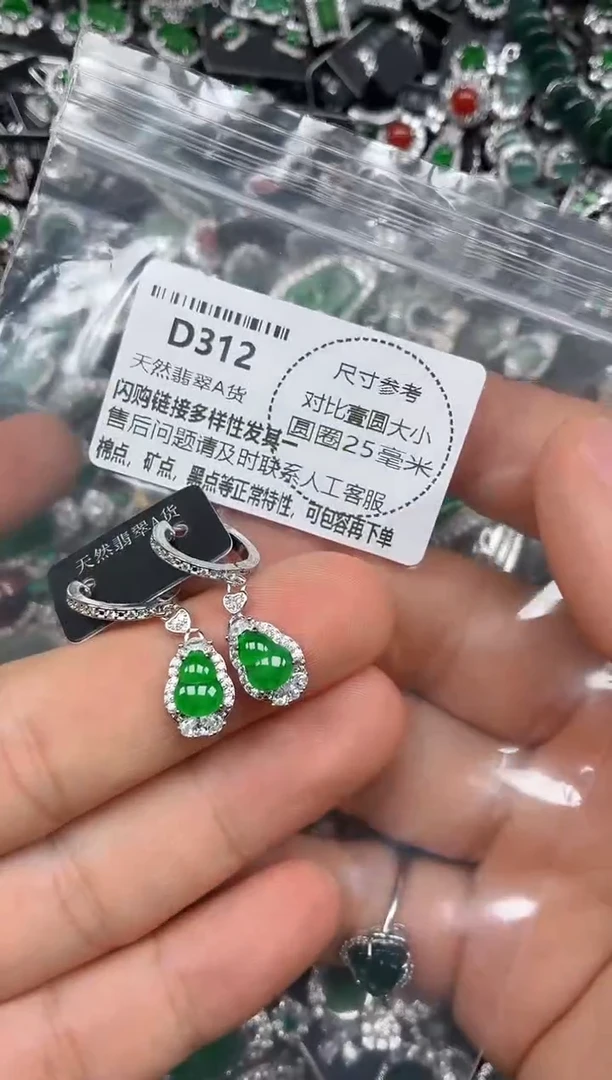 颈饰未镶嵌翡翠D312耳扣