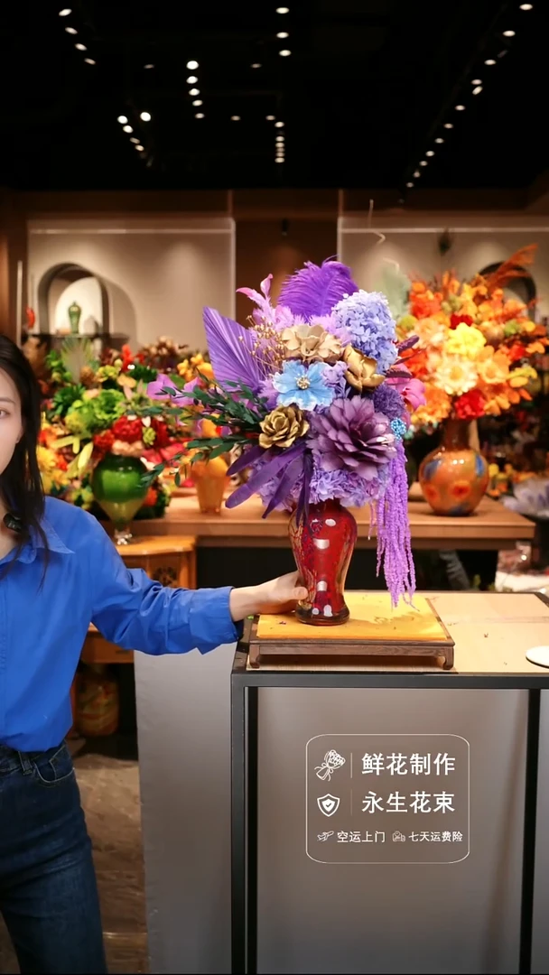 手工艺品琉璃手工花器花束空运包邮送货上门-以图片为准
