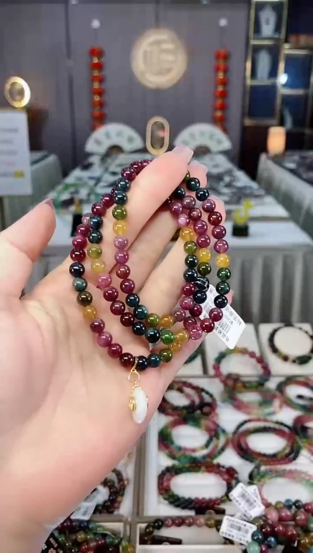 未镶嵌老矿碧玺三圈手串6mm+碧玺hon多样性发一条