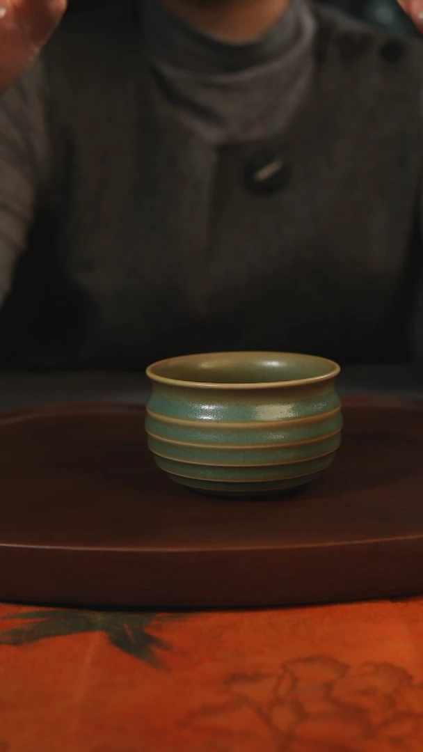 杯子玄纹  柴烧全品一级 汝州原产地原矿仿古老釉