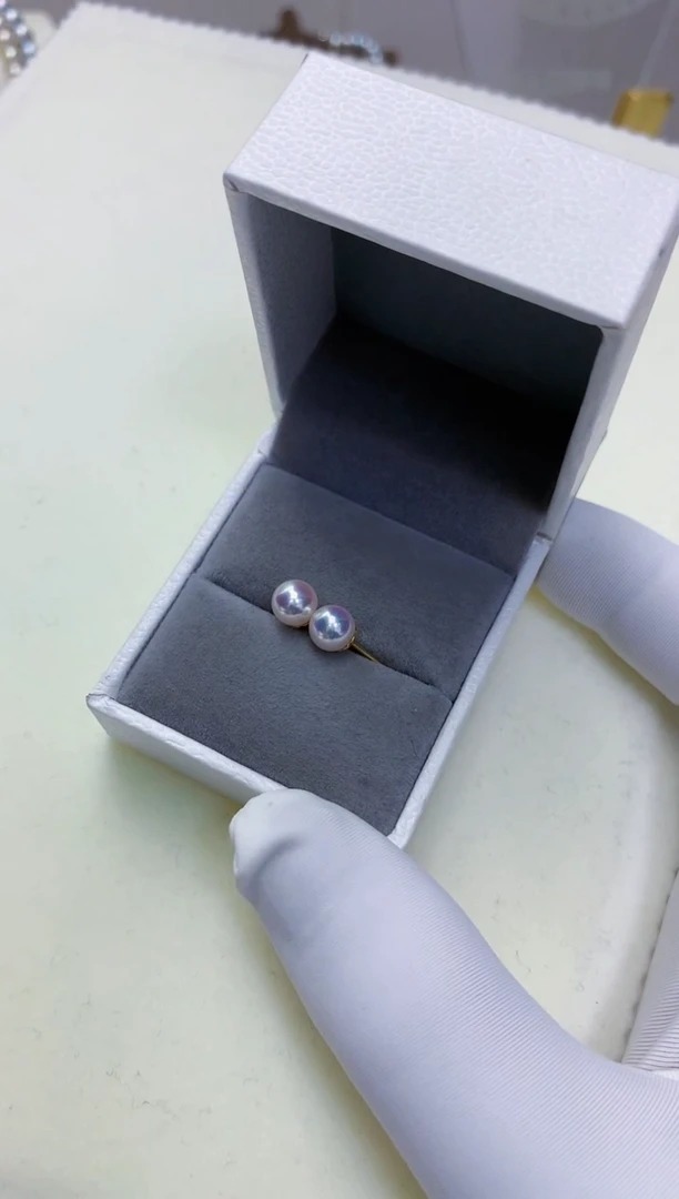 【闪购商品】海水珍珠饰品18K金镶嵌5-6素钉定制