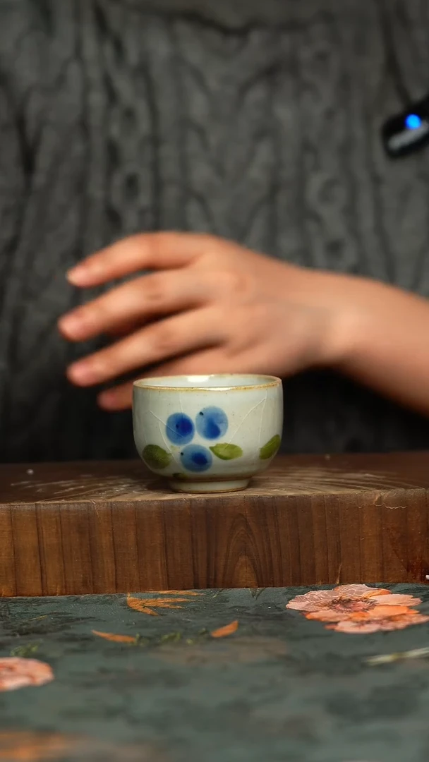 杯釉下彩手工手绘同款陶器