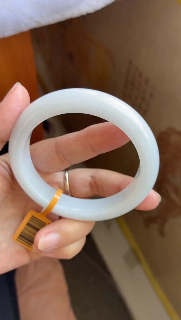 未镶嵌手镯翡翠（血漏必买）糯化胶无棉白月光3号