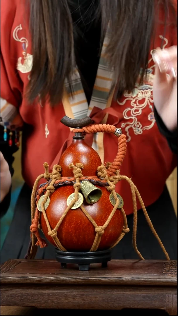 YE098复古网兜款天然酒葫芦（一物一拍）