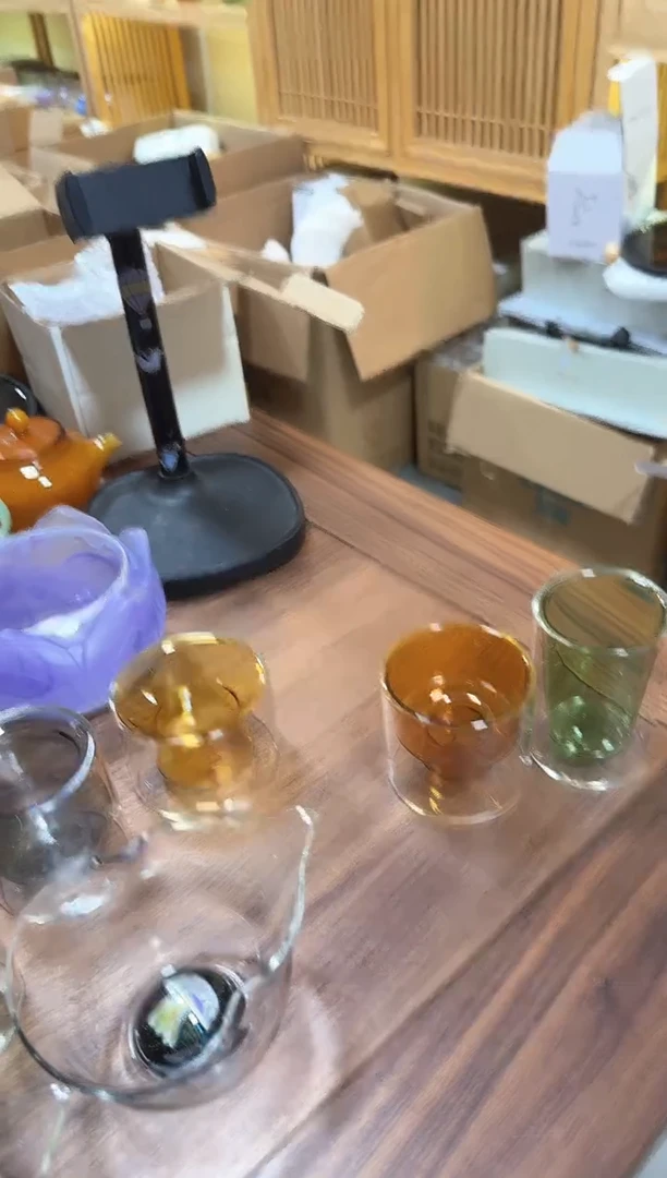 绿色带图双层杯子