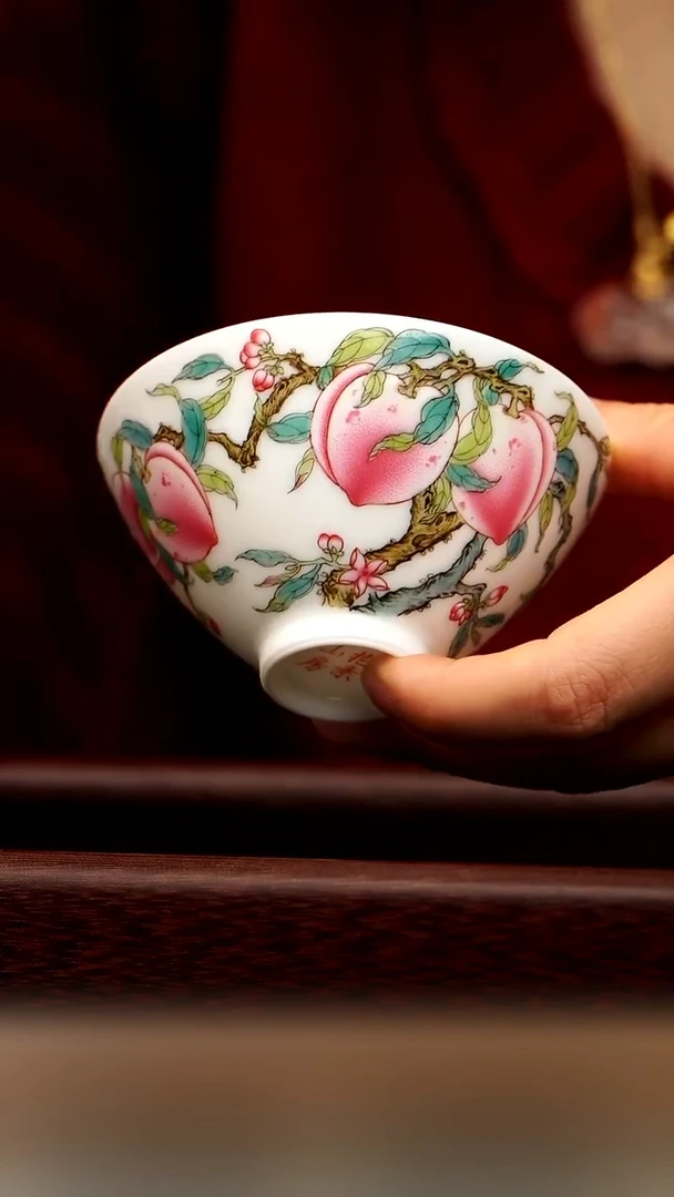 茶壶紫砂玉瓷寿桃杯