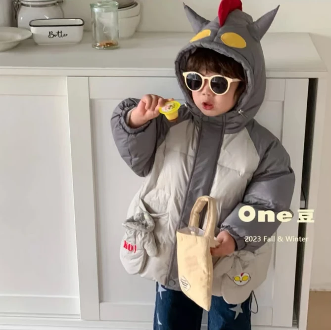 奥特曼儿童冬季男童卡通加厚保暖外套