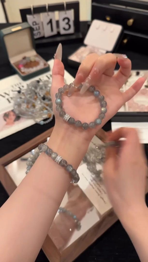 合金手链水晶灰月光x2387