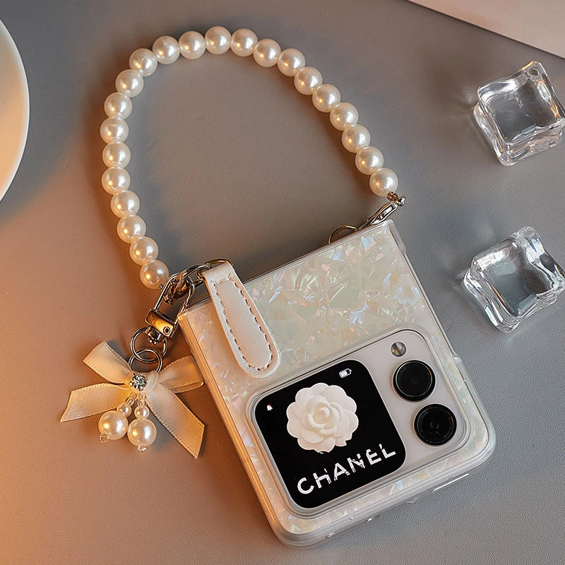 贝壳纹适用华为novaflip手机壳pockets折叠屏小米mixflip斜挎手提