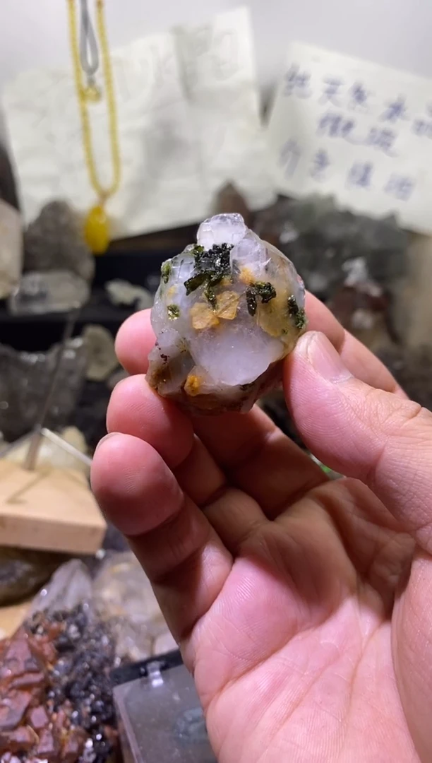 水晶珠宝半成品未镶嵌107号 47克莫奈花园水晶