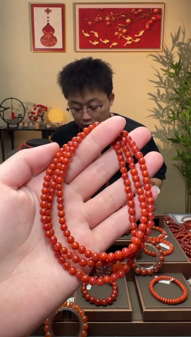 南红玛瑙手链未镶嵌一条4mm+ 多样性发货