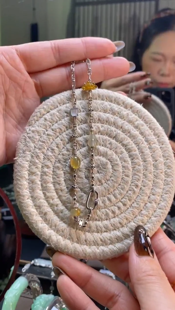 颈饰银S925镶嵌翡翠净货18060