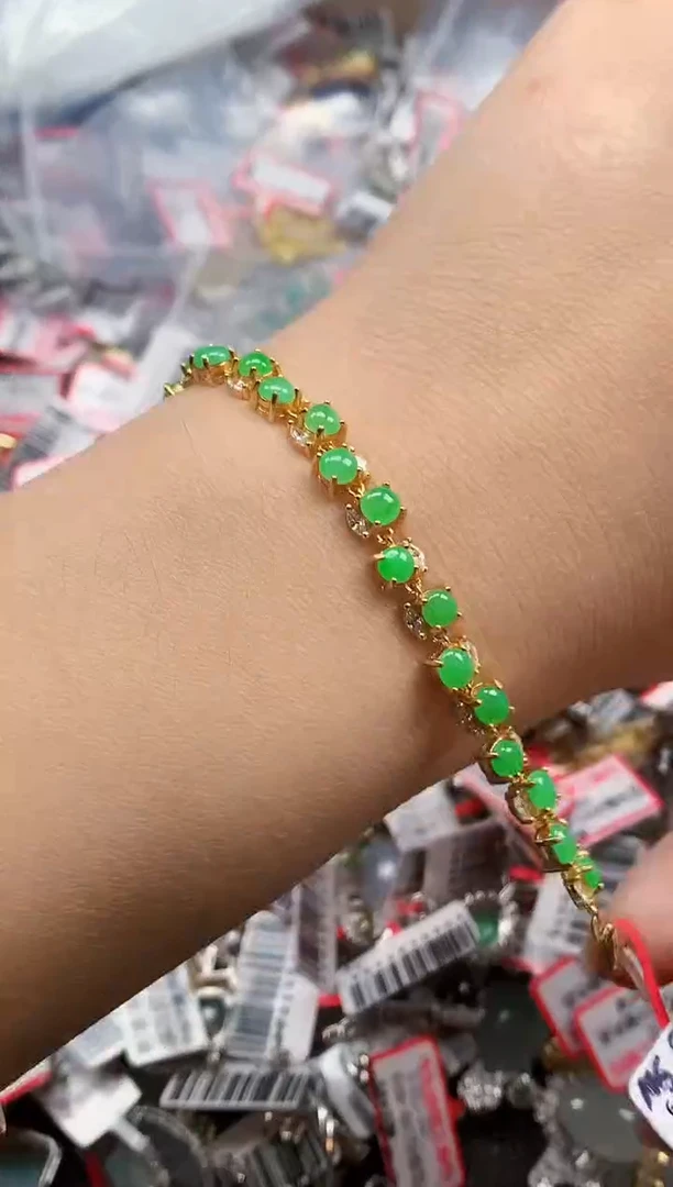 银S925镶嵌戒指翡翠天然A货缅甸翡翠