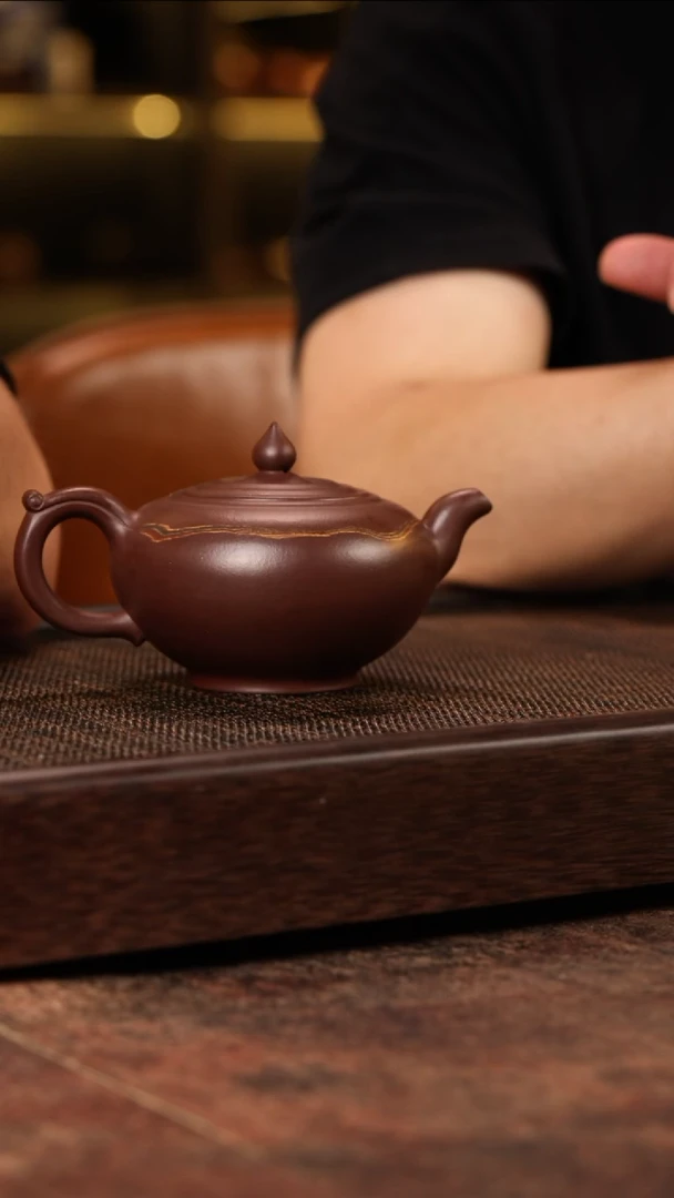 茶壶紫砂涌泉 红紫泥