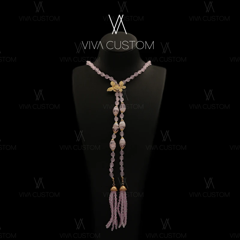 铜合金项链 小众时尚双彩梦幻渐变梦日蝴蝶项链◎