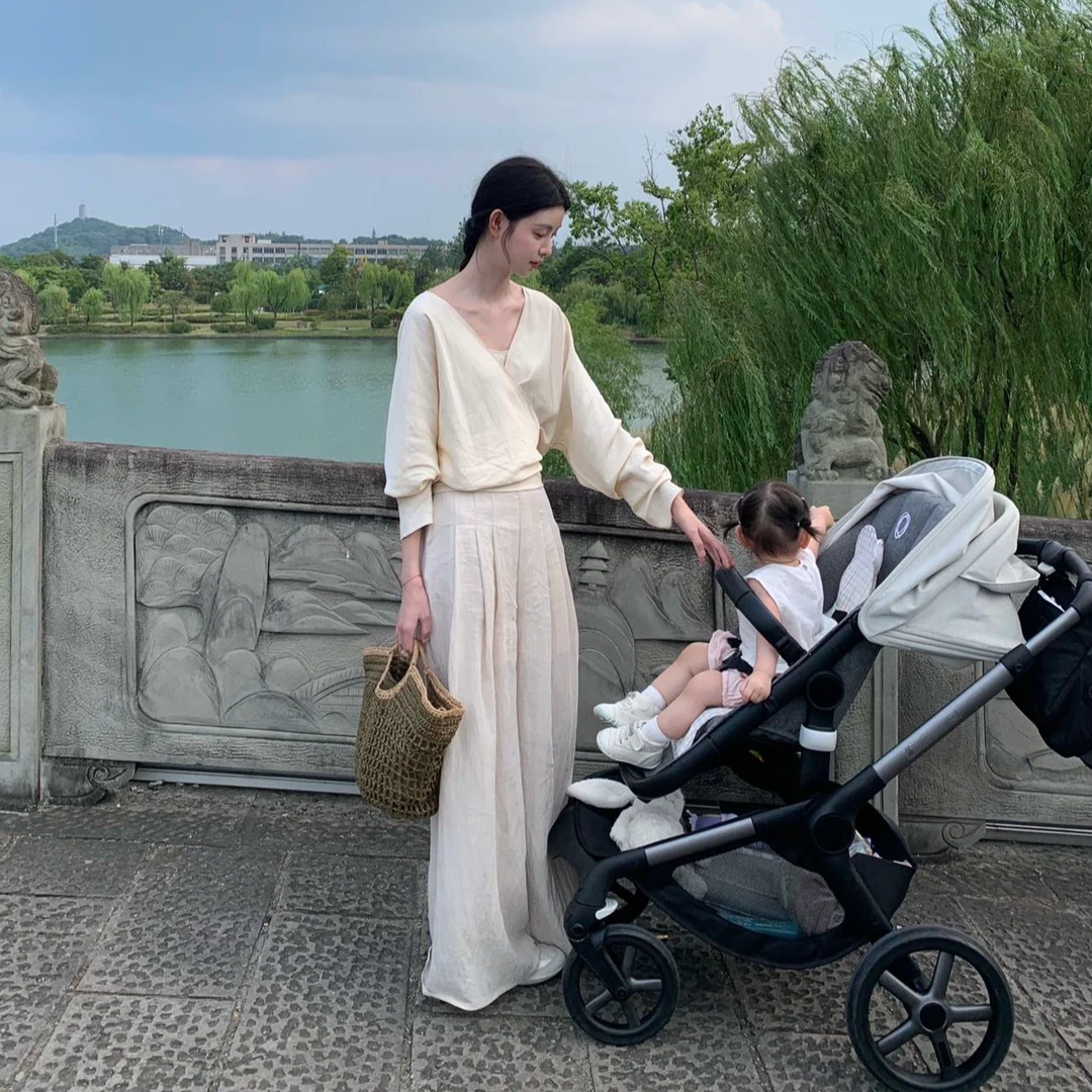 温柔气质时尚套装法式INS风慵懒风衬衫长袖上衣女宽松阔腿裤子潮