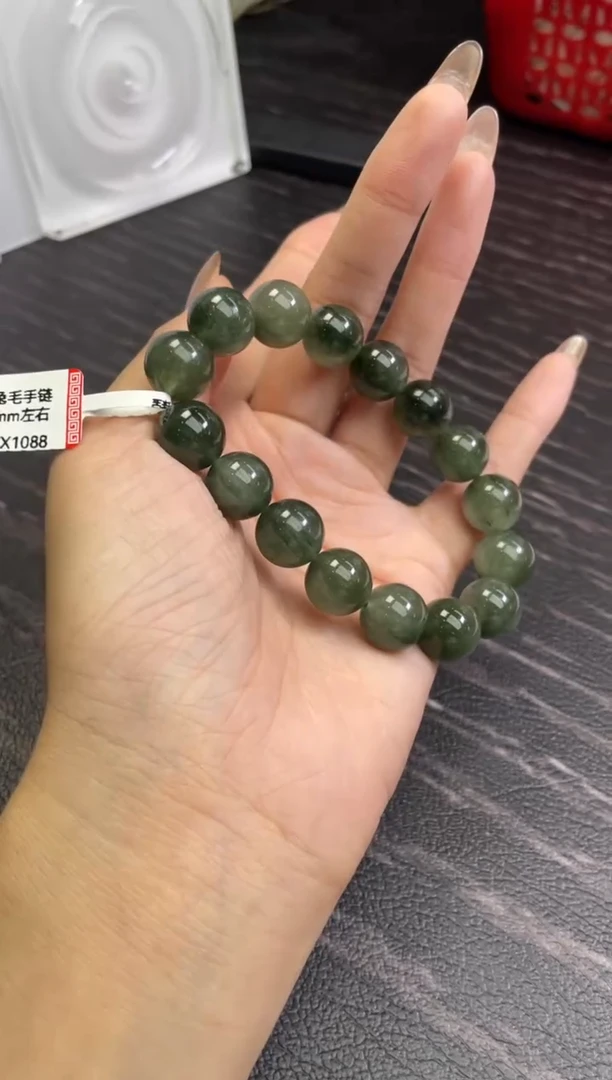 水晶手链未镶嵌13±/x-336【绿兔毛