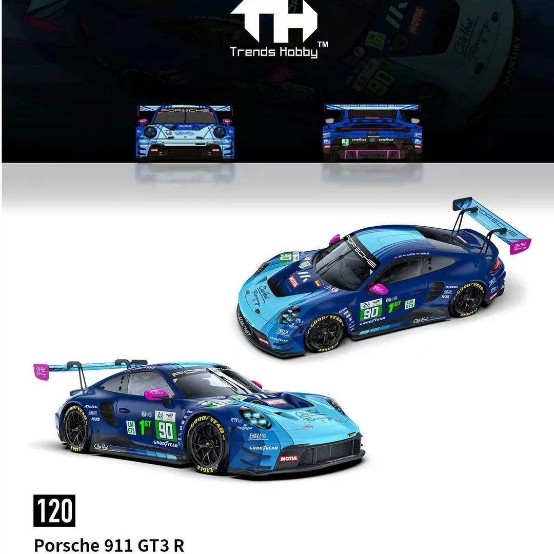 【现货】TH 1:64 保时捷 911 GT3 R #90 合金汽车模型