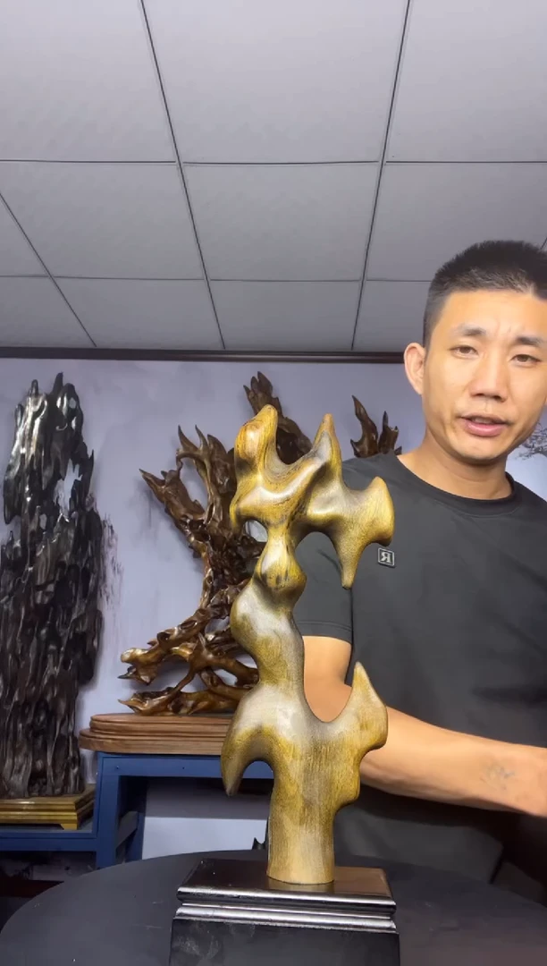 金丝楠木雕款舵*金丝楠木工艺品摆件