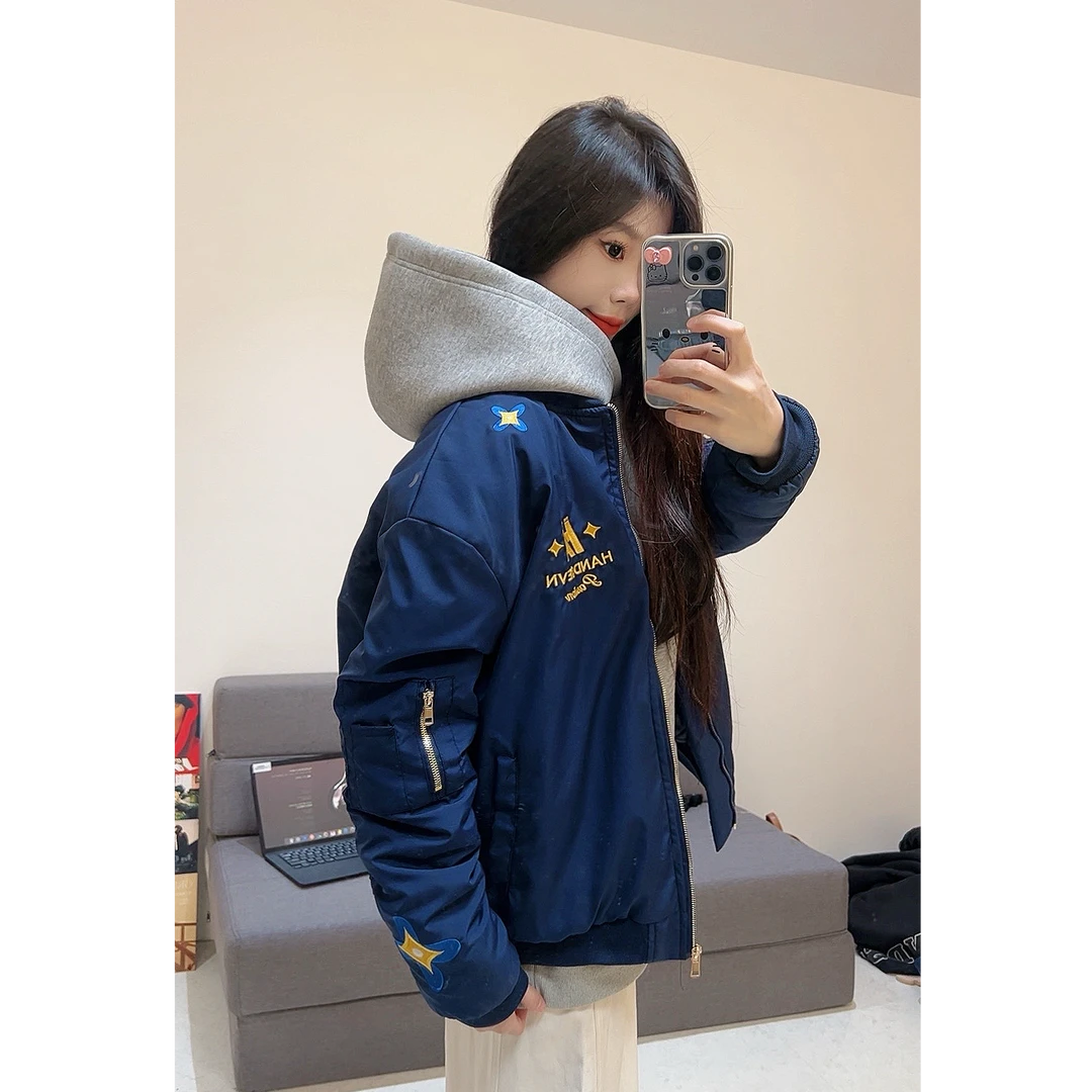 HandSeven国潮美式设计感棉服外套冬季保暖宽松休闲复古潮流加厚