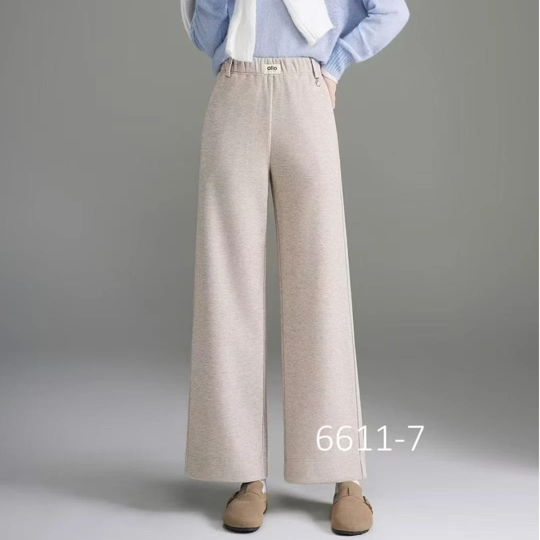 早秋新款时尚中年妈妈装休闲百搭长裤修身高腰宽松直筒显瘦休闲裤