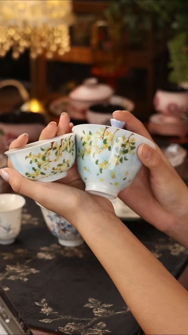 晴山蓝盖碗＋杯子
