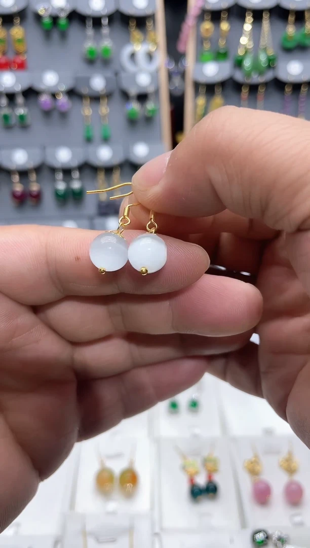 【闪购商品】玛瑙/玉髓耳饰14K金镶嵌时尚耳饰111