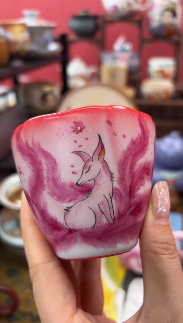 【闪购商品】手绘多彩九尾狐主人杯